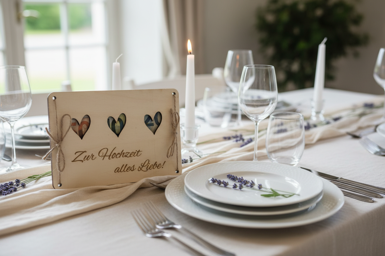 Geldgeschenk "Hochzeit 3 Herzen"