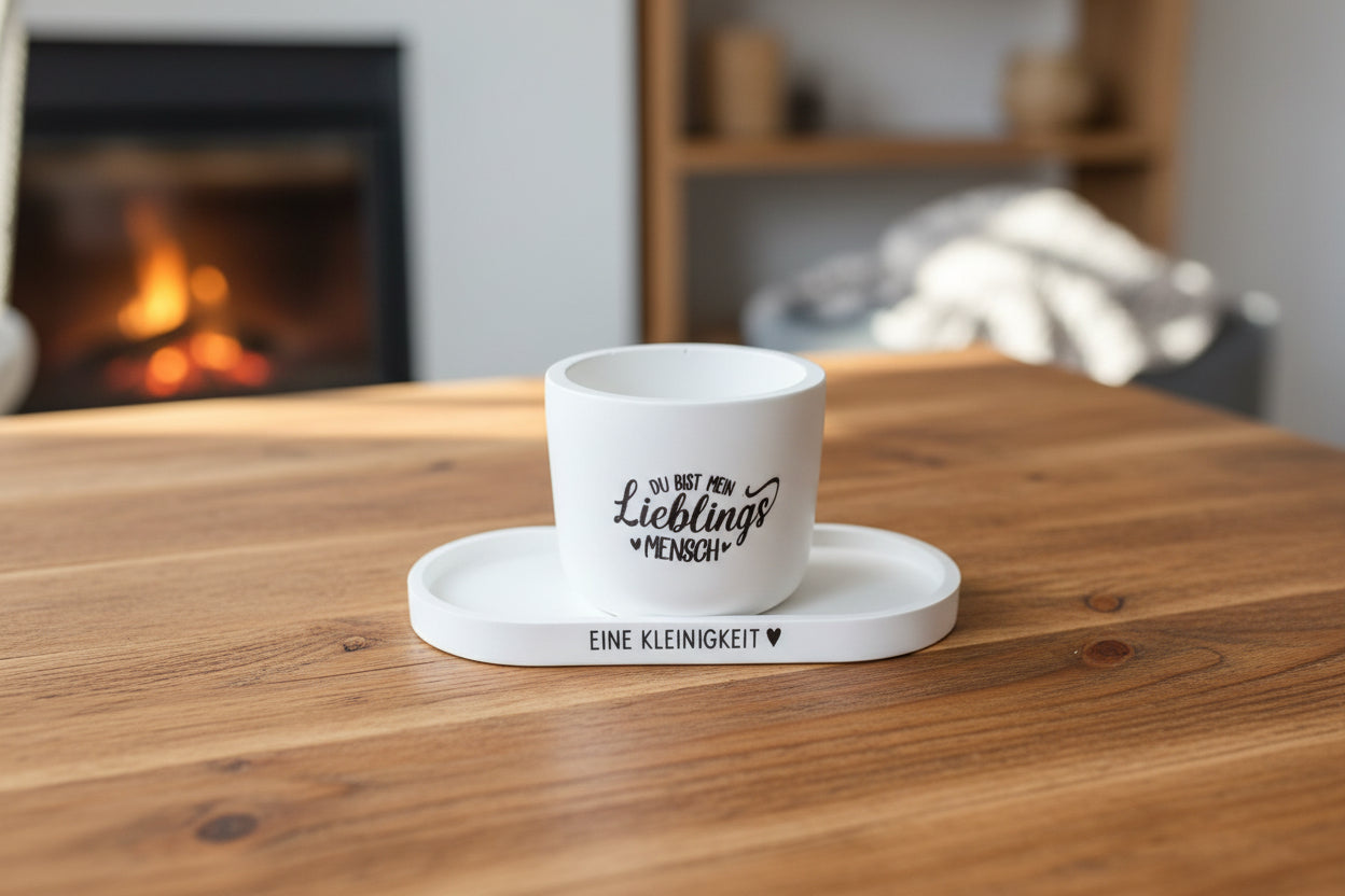 Geschenkteller mit Teelicht